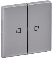 Лицевая панель Legrand Valena Life для 2-кл. выключателя с подсветкой алюминий картинка